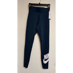 Nike Womens Leggings Tight Fit High Rise Full Length Dark Blue Size XS